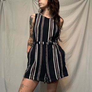 Olive & Oak Navy Striped Driftwood Dreamer Romper